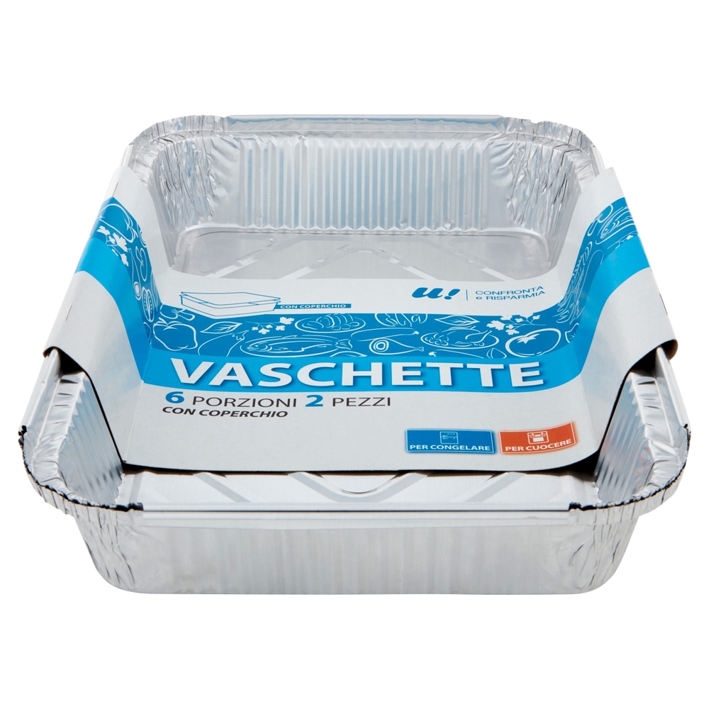 2 Vaschette 6 Porzioni con Coperchio U! Confronta e Risparmia